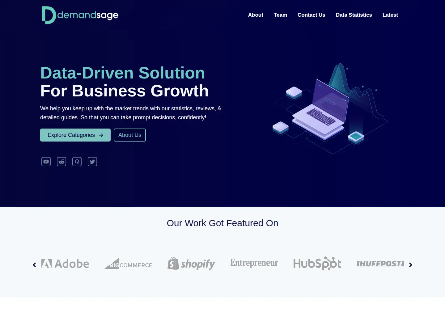 Screenshot of demandsage.com