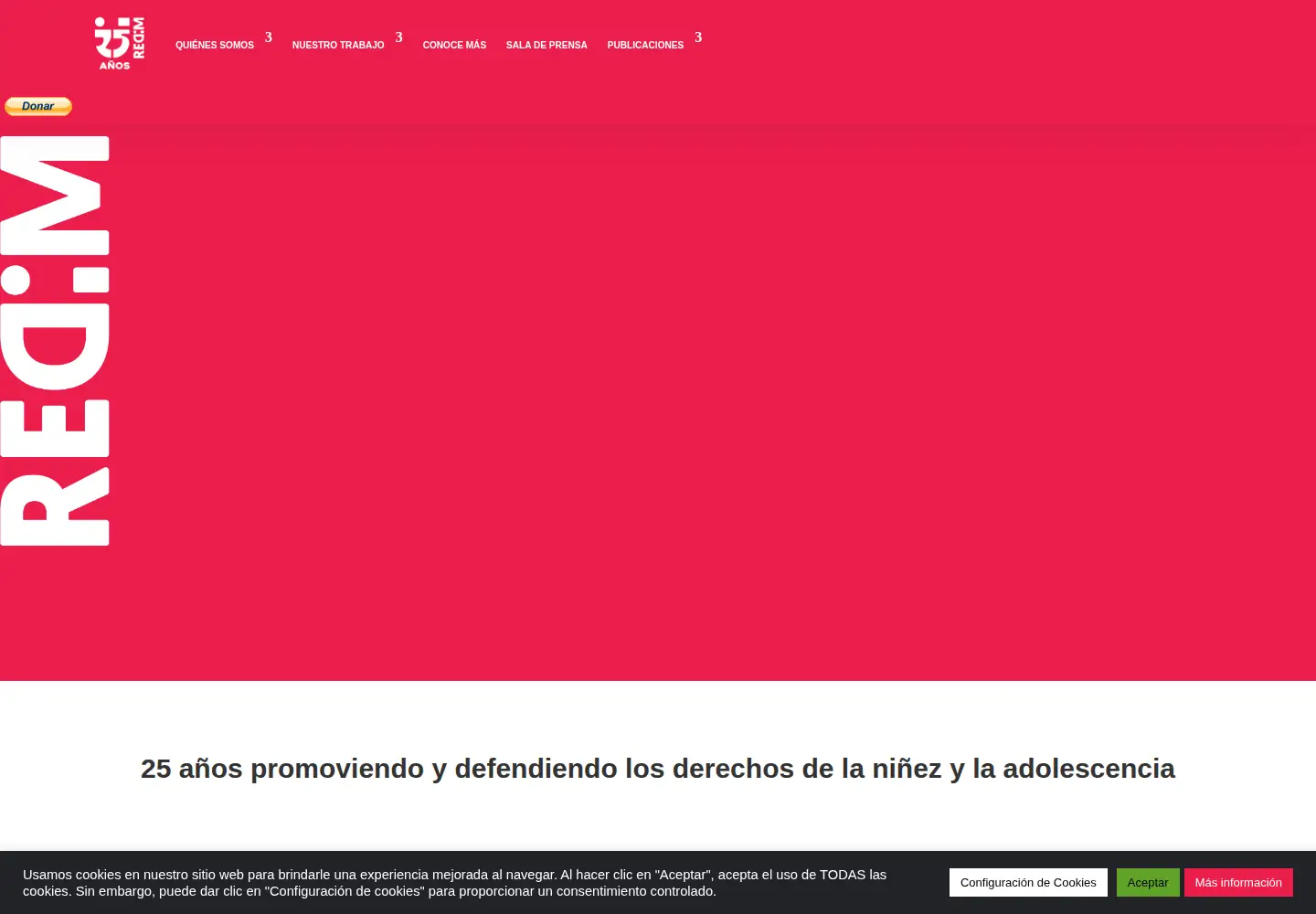 Screenshot of derechosinfancia.org.mx