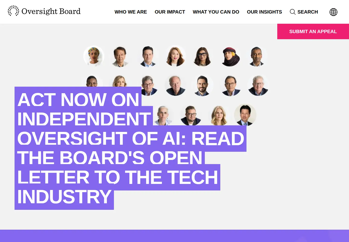Screenshot of oversightboard.com