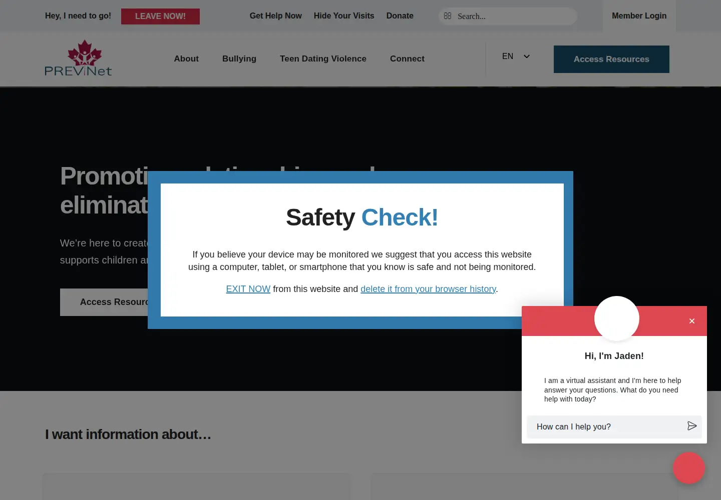 Screenshot of prevnet.ca