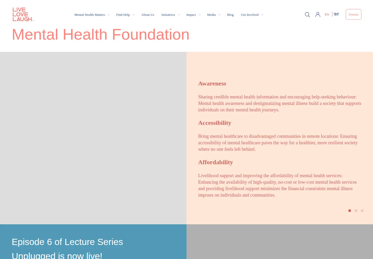 Captured homepage of thelivelovelaughfoundation.org in the current scan