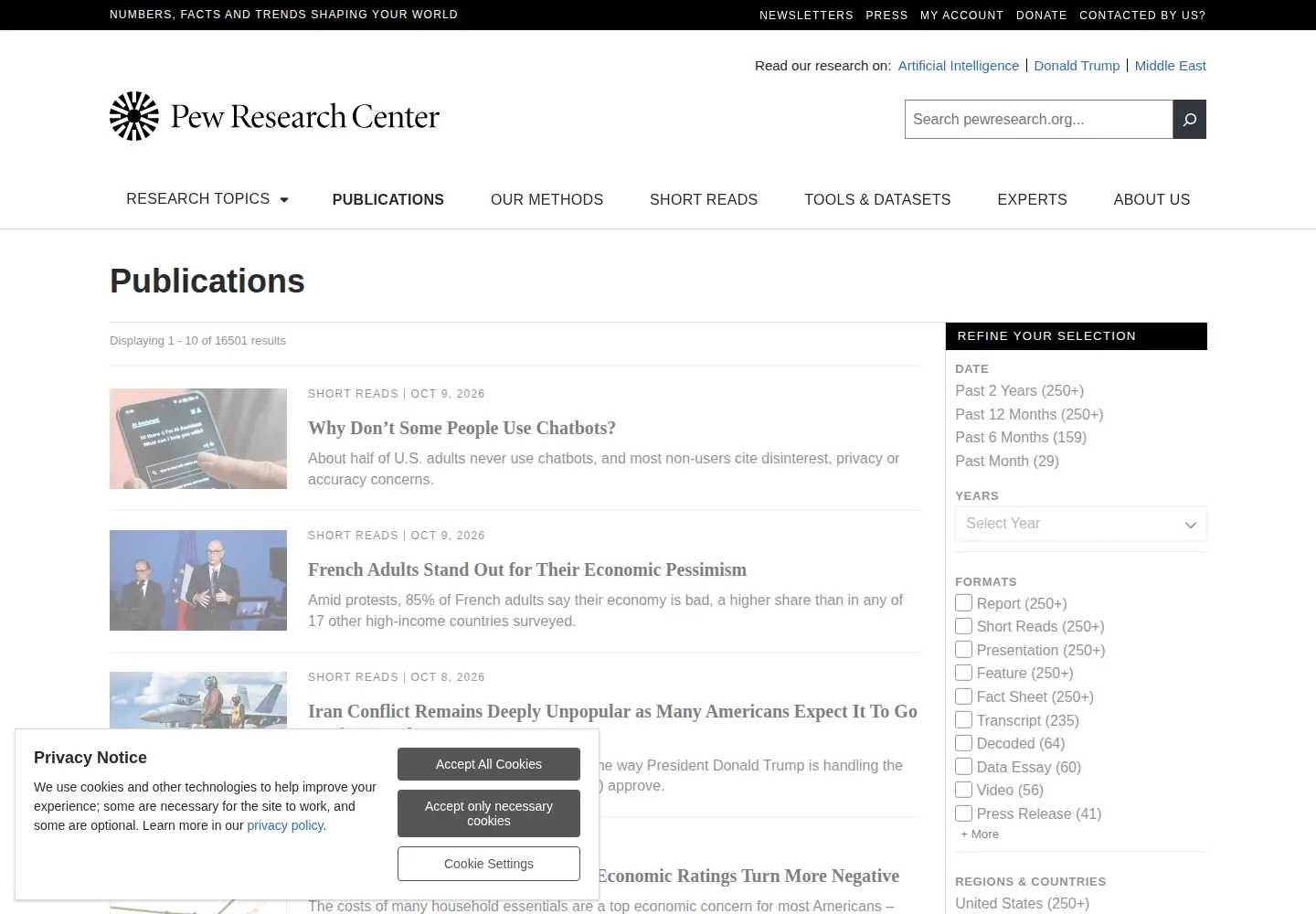 Screenshot of pewsocialtrends.org