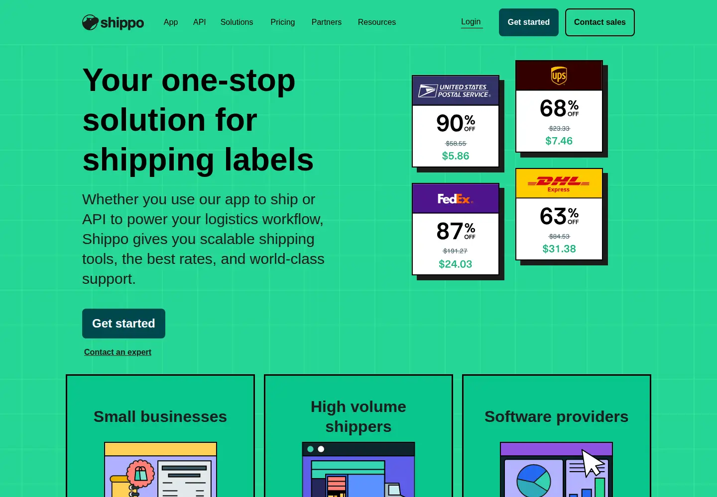 Screenshot of goshippo.com