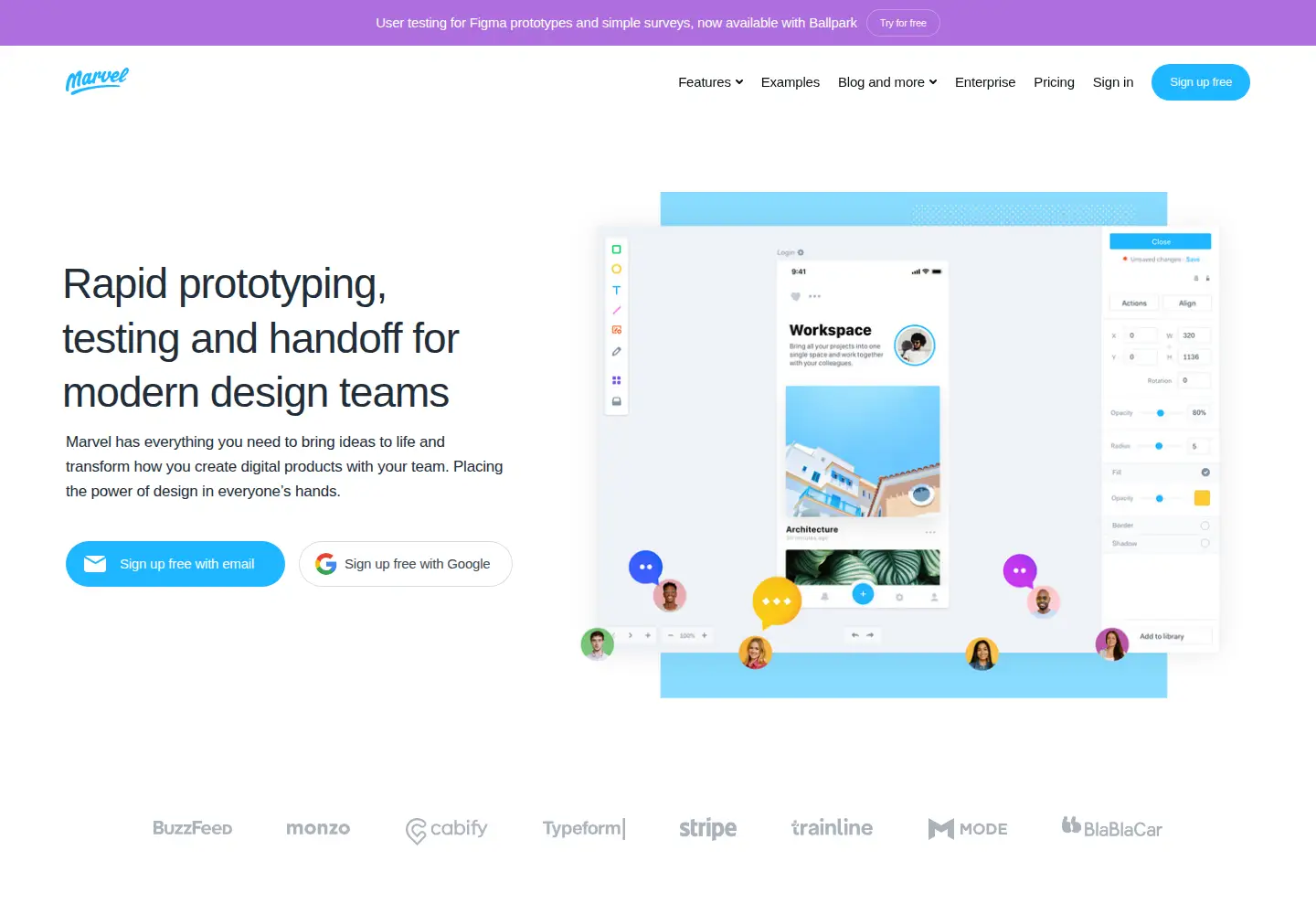 Screenshot of marvelapp.com
