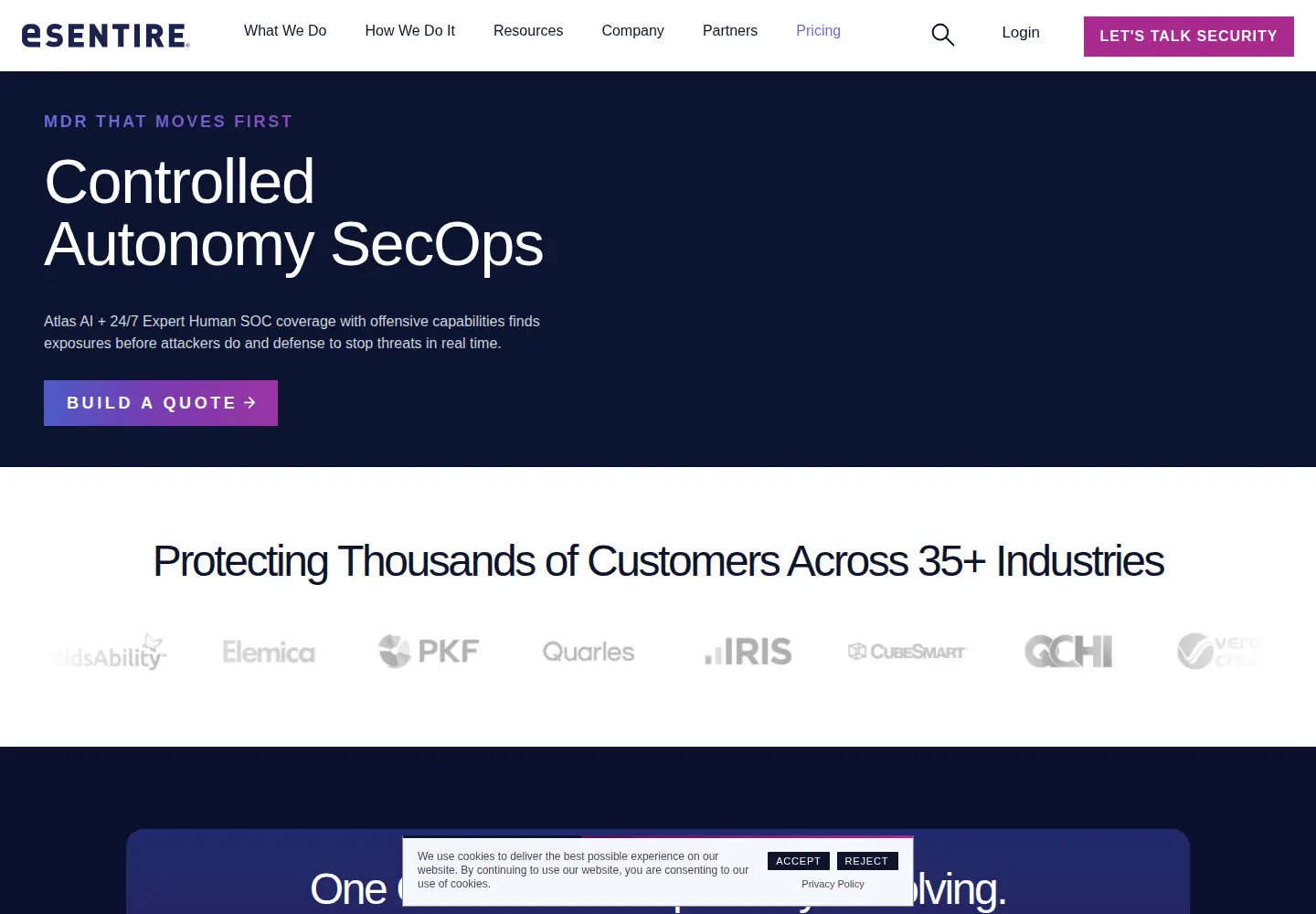 Screenshot of esentire.com