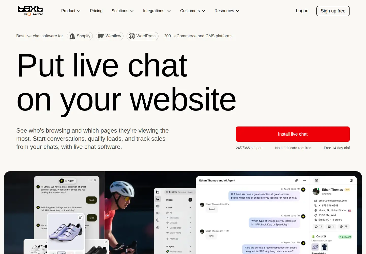 Screenshot of livechat.com