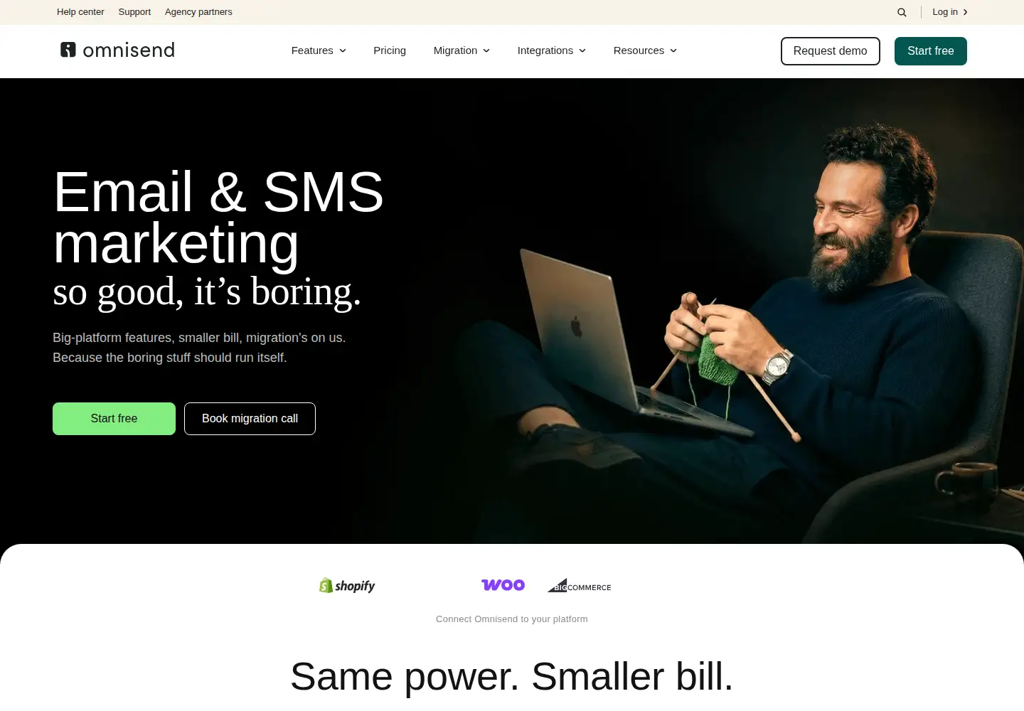 Captured homepage of omnisend.com in the current scan