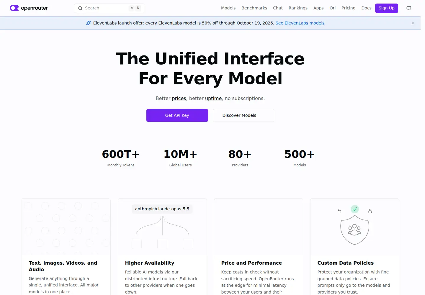 Screenshot of openrouter.ai