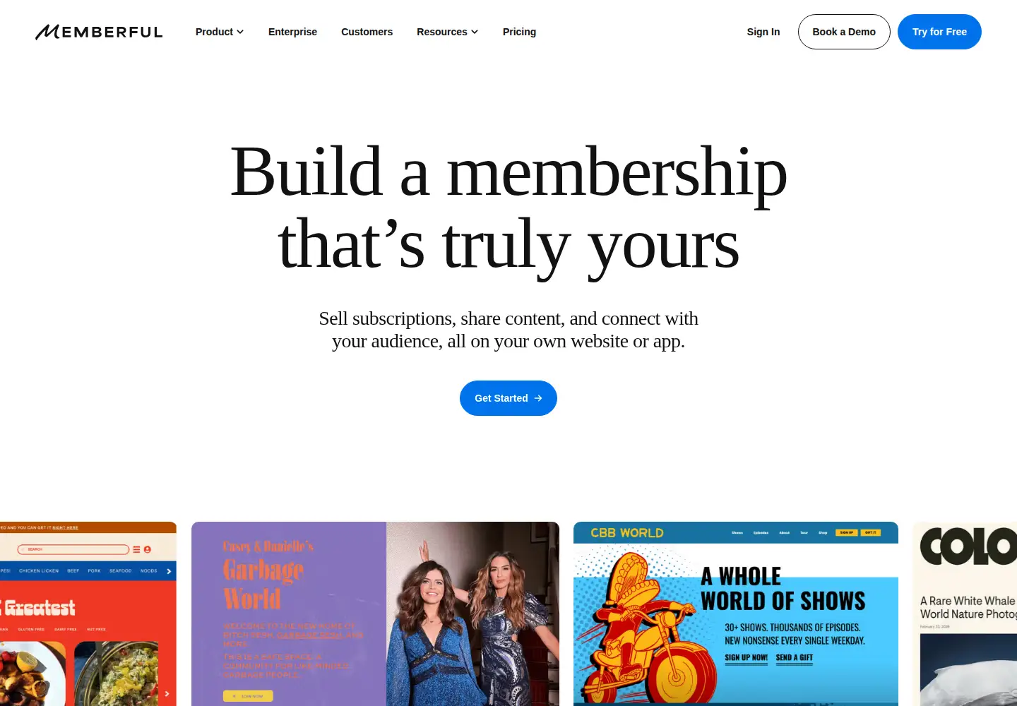 Screenshot of memberful.com