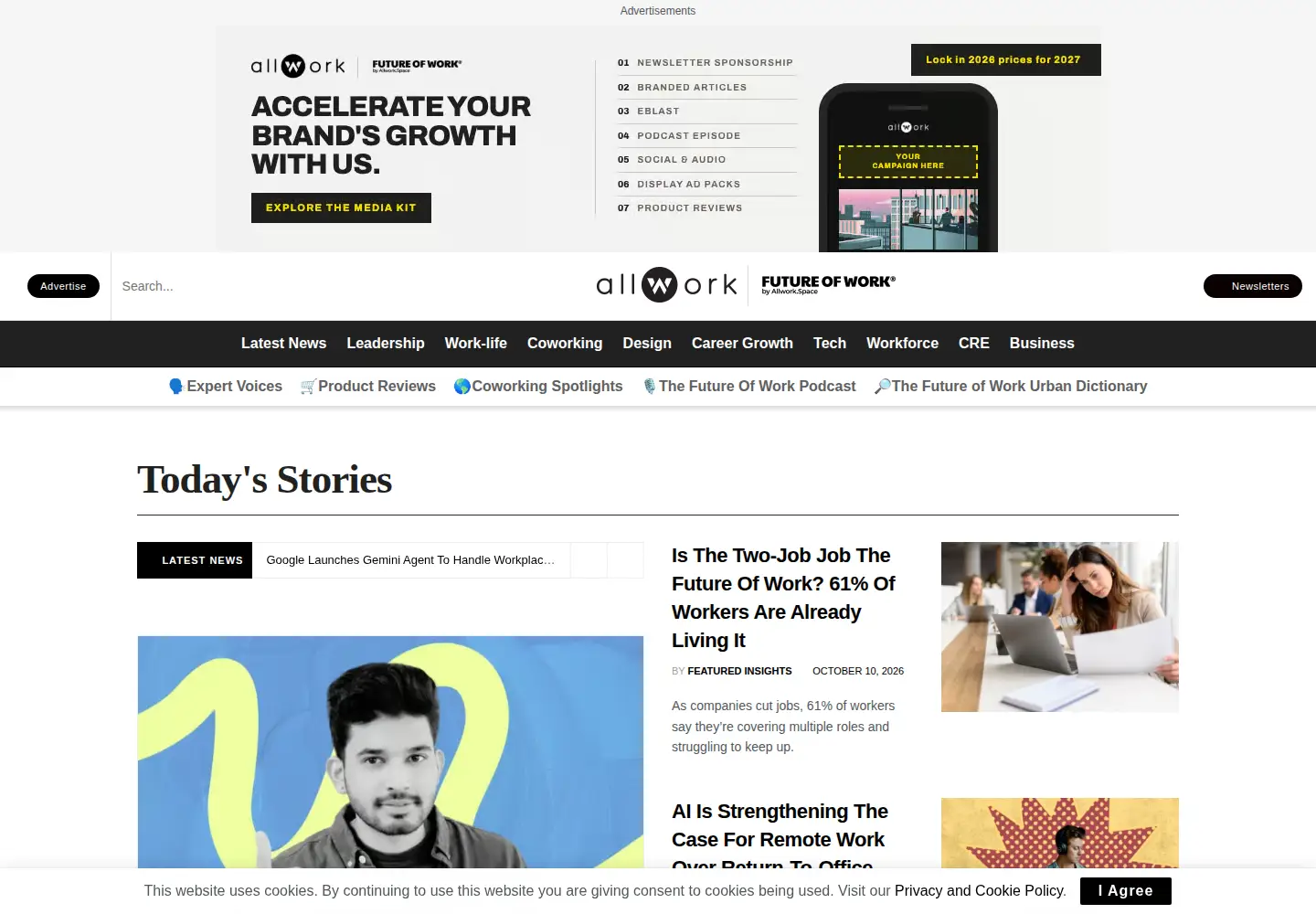 Captured homepage of allwork.space in the current scan