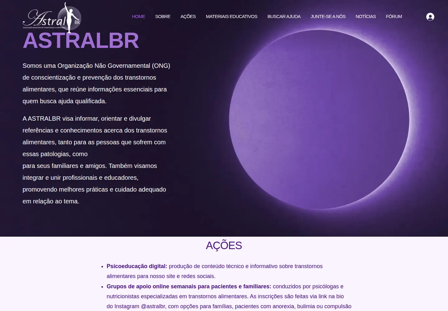 Captured homepage of astralbr.org in the current scan