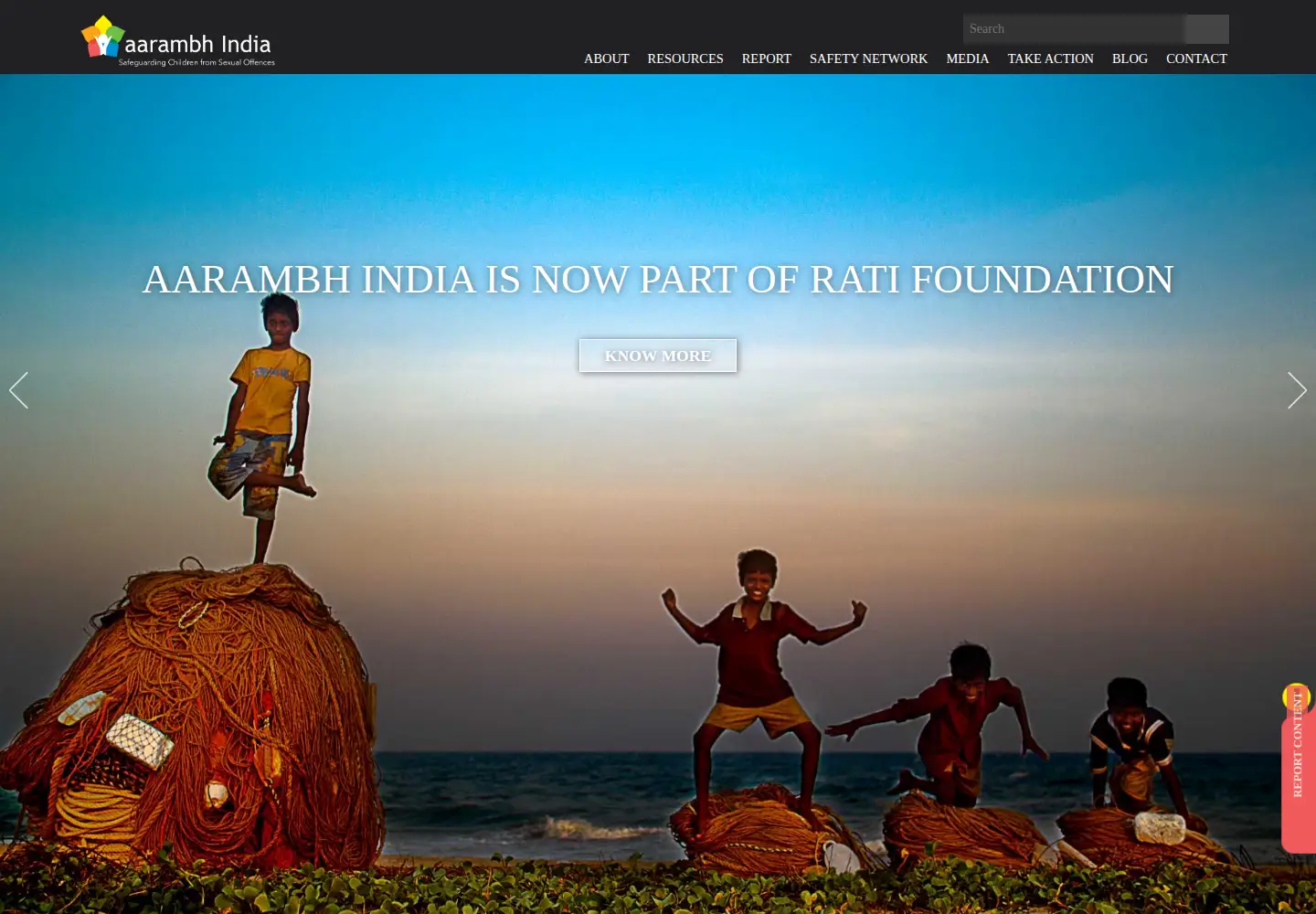Captured homepage of aarambhindia.org in the current scan