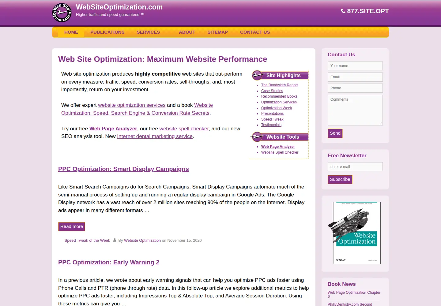 Screenshot of websiteoptimization.com