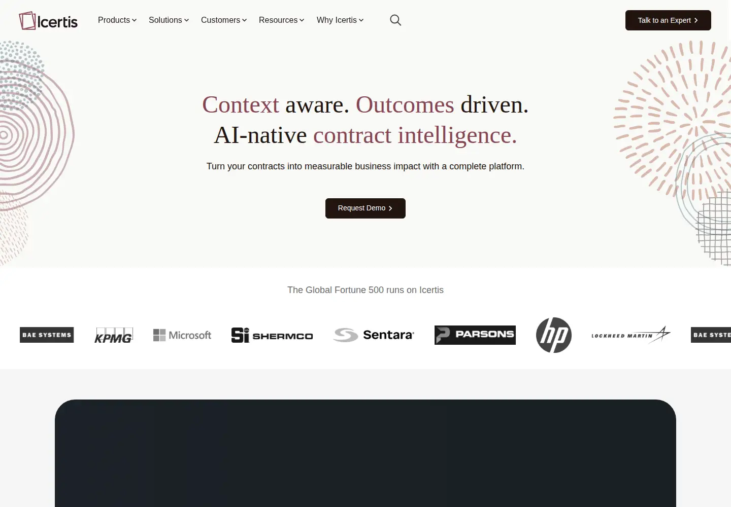 Screenshot of icertis.com