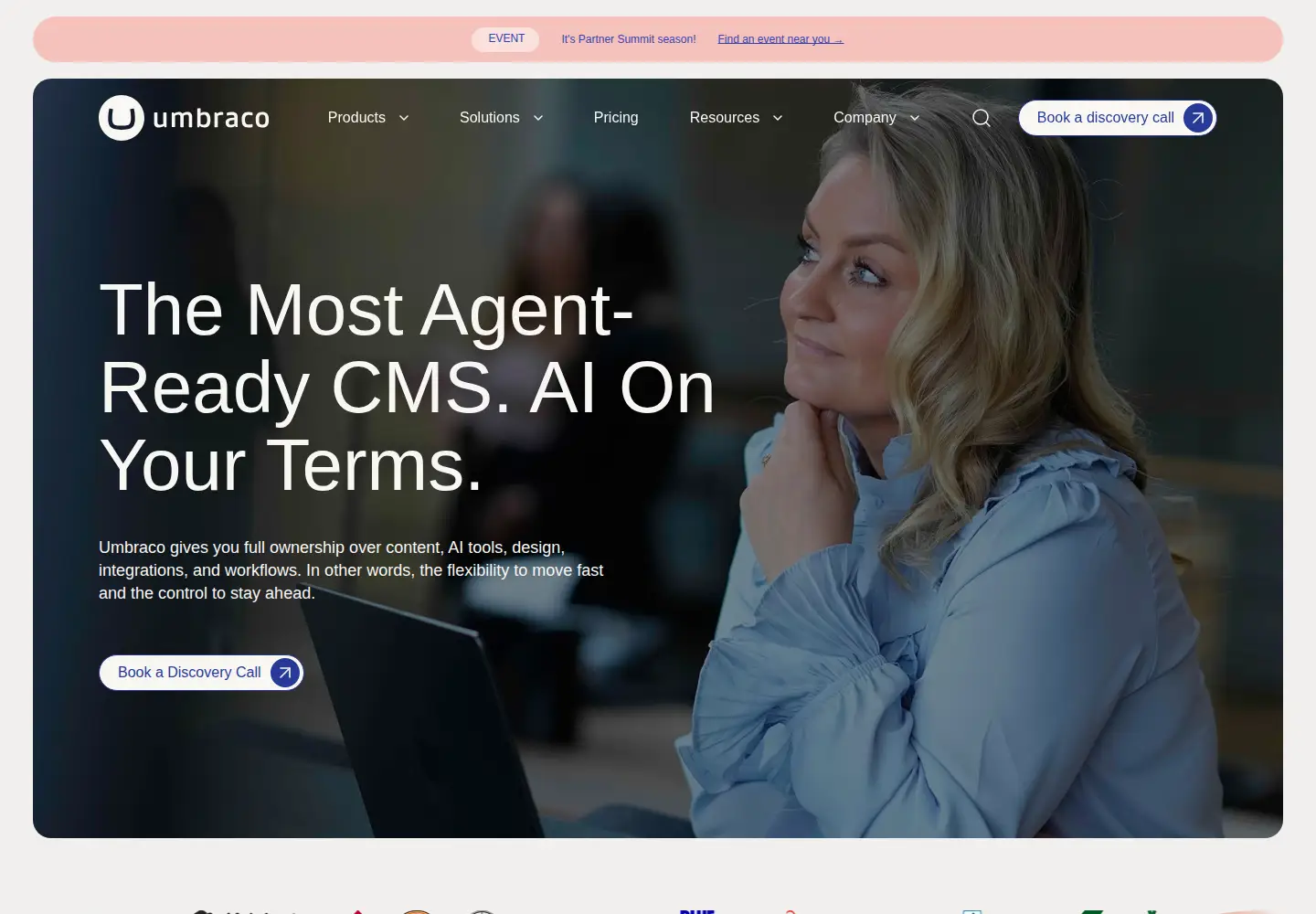 Screenshot of umbraco.com