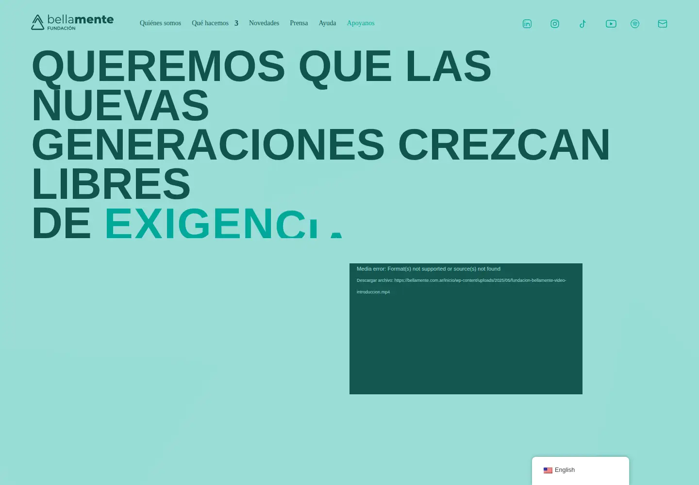 Screenshot of bellamente.com.ar