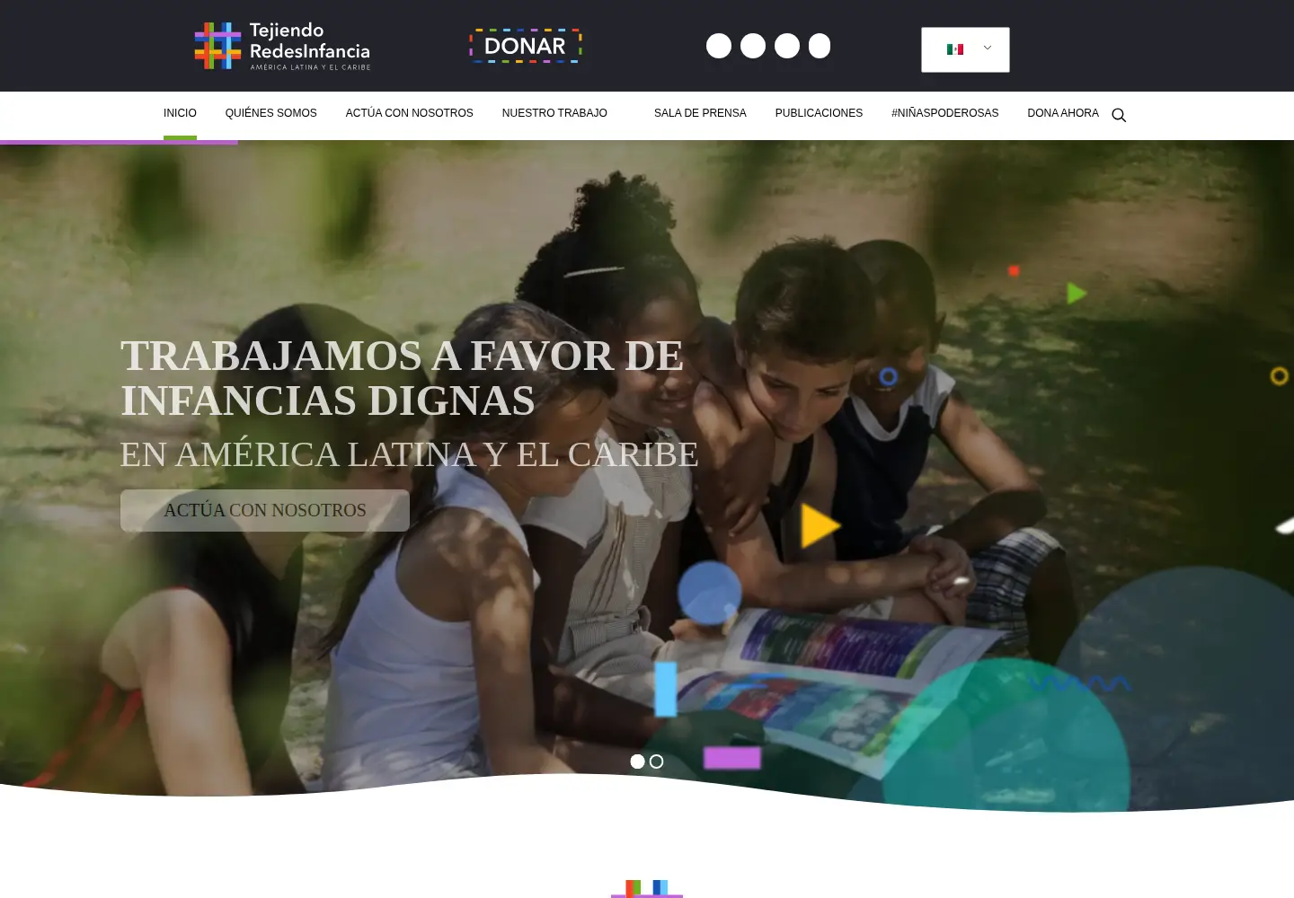 Screenshot of tejiendoredesinfancia.org