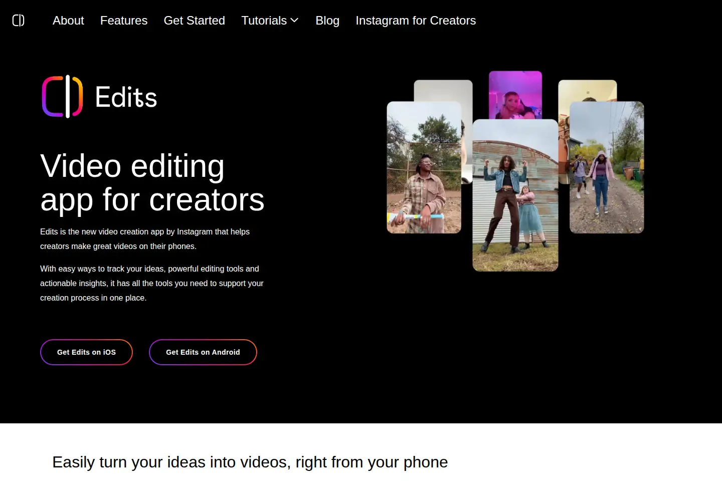 Screenshot of edits.com