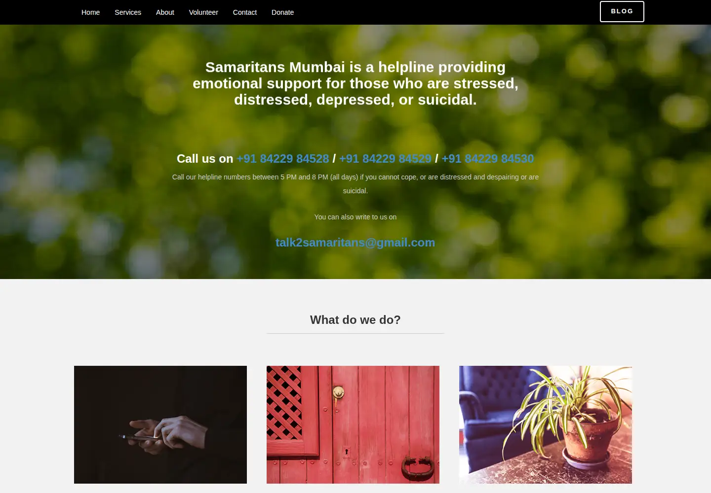 Captured homepage of samaritansmumbai.com in the current scan