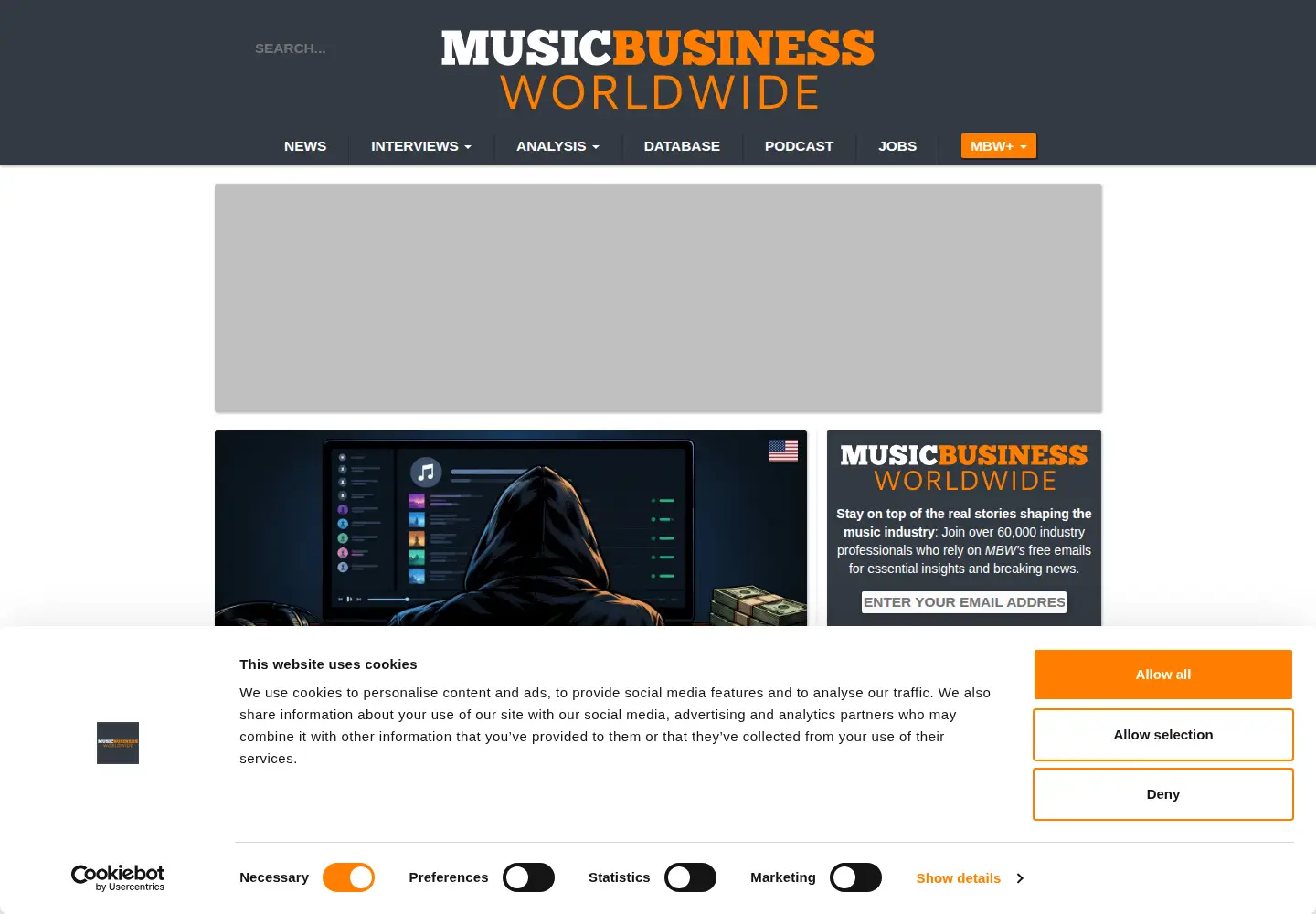 Screenshot of musicbusinessworldwide.com