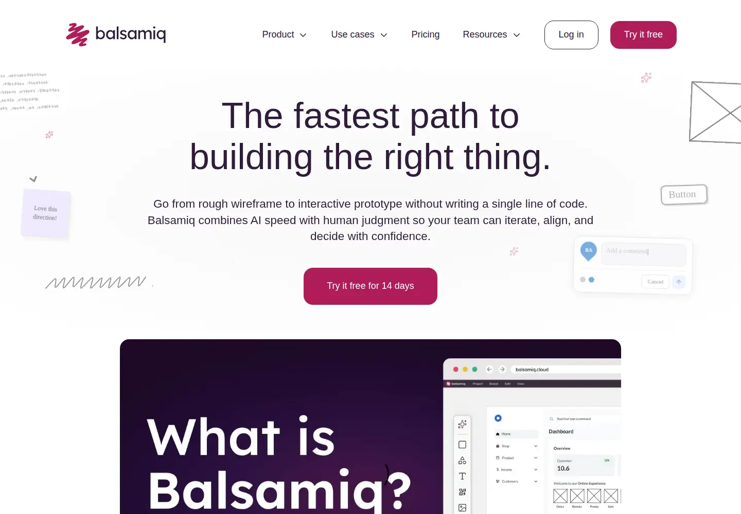 Screenshot of balsamiq.com
