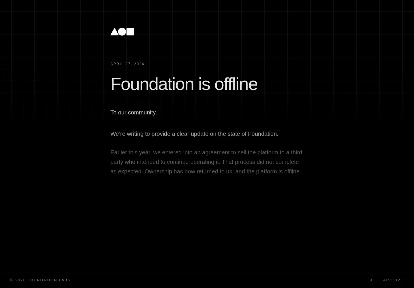 Screenshot of foundation.app
