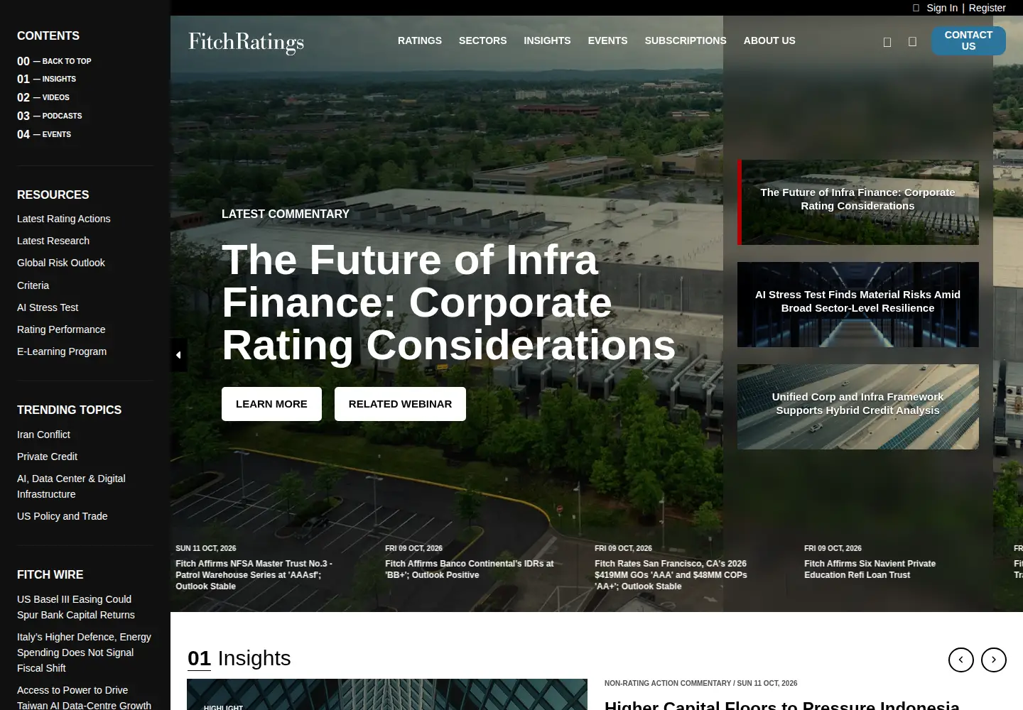 Screenshot of fitchratings.com