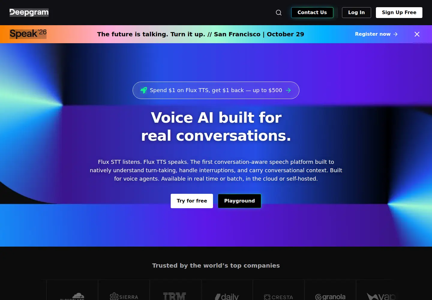 Screenshot of deepgram.com