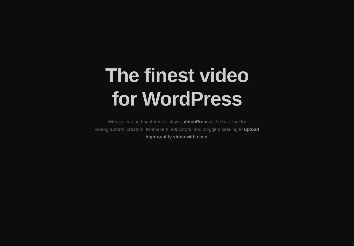 Screenshot of videopress.com