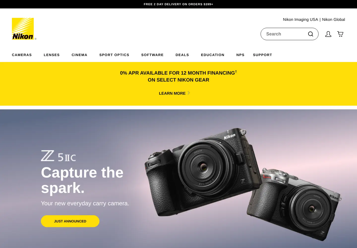 Screenshot of nikonusa.com