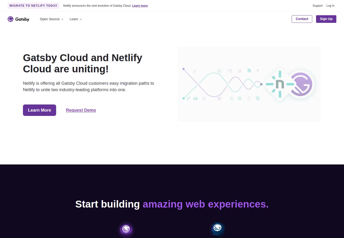 Captured homepage of gatsbyjs.org in the current scan
