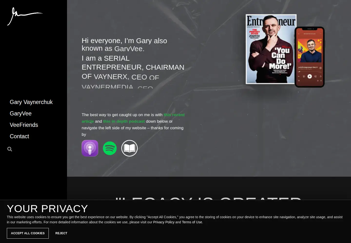 Screenshot of garyvaynerchuk.com