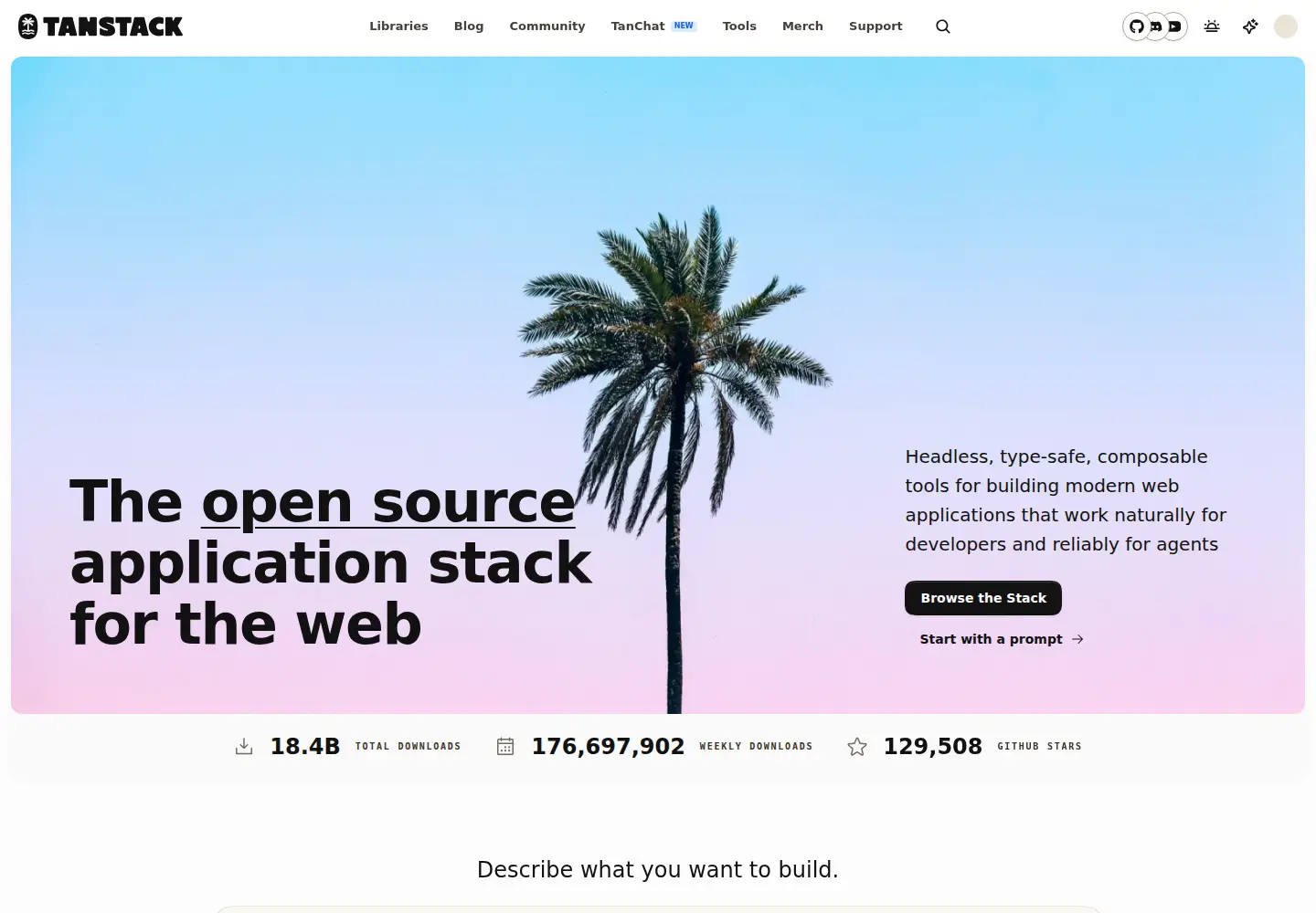 Screenshot of tanstack.com