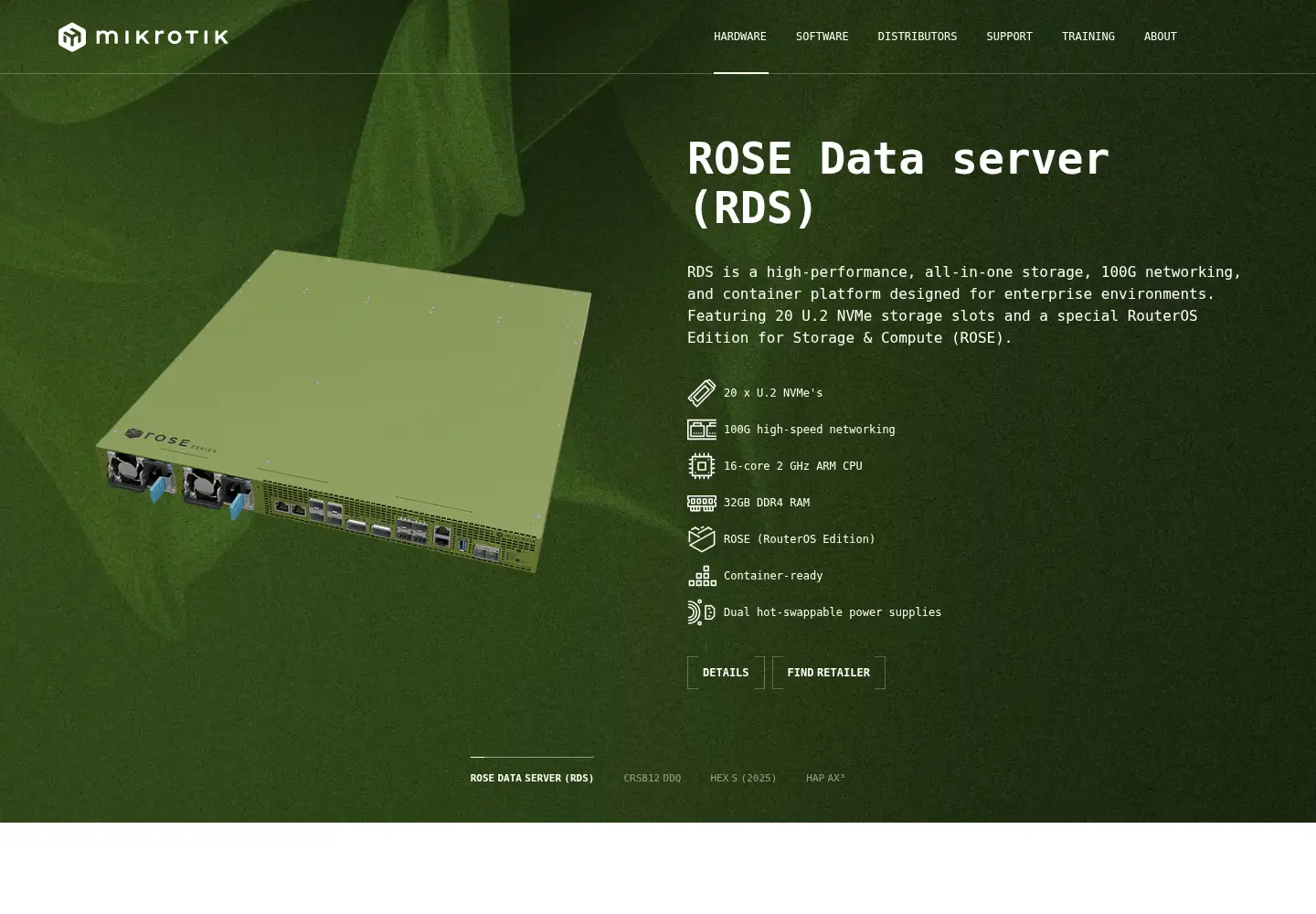 Captured homepage of mikrotik.com in the current scan