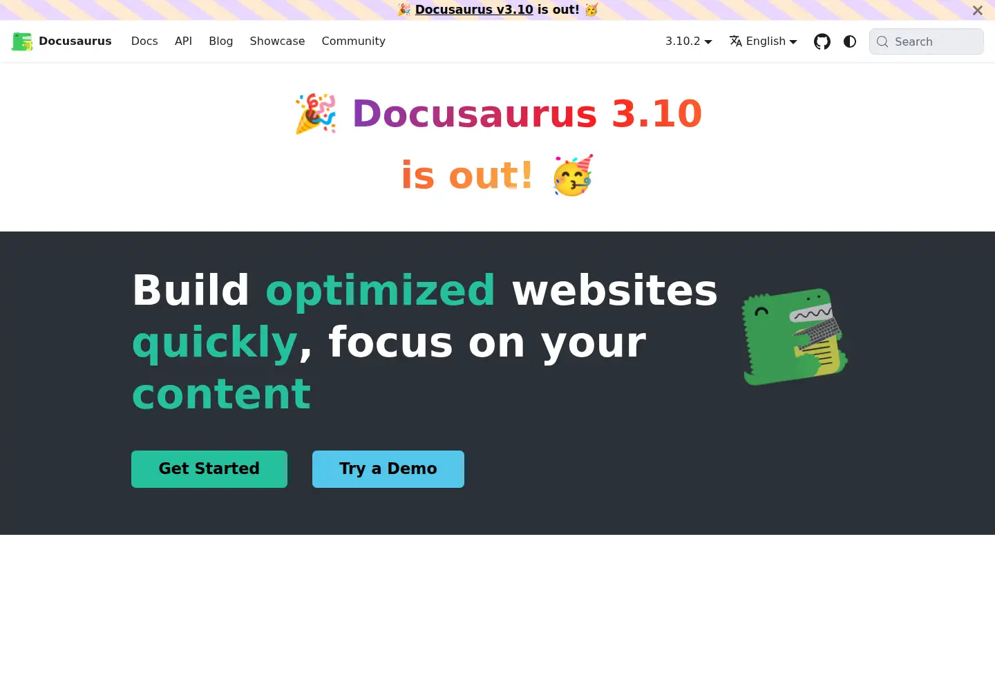 Screenshot of docusaurus.io