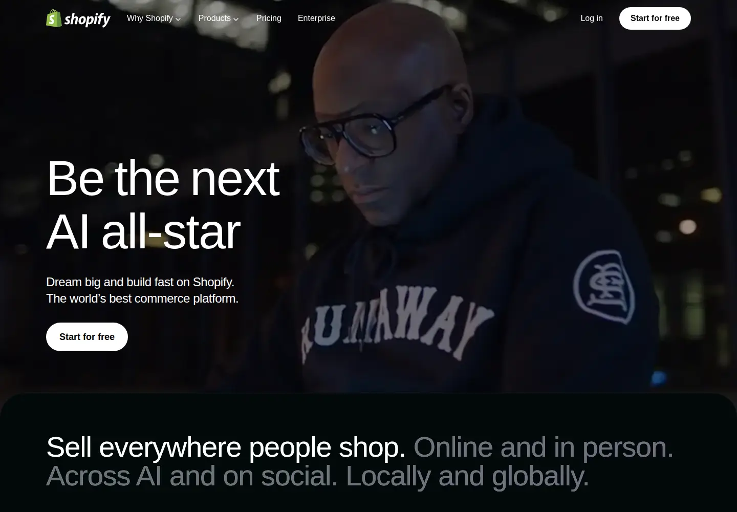 Captured homepage of shopify.ca in the current scan
