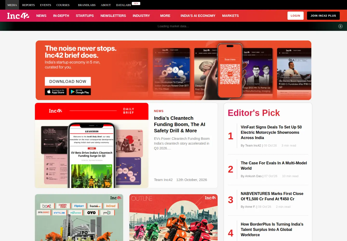 Screenshot of inc42.com