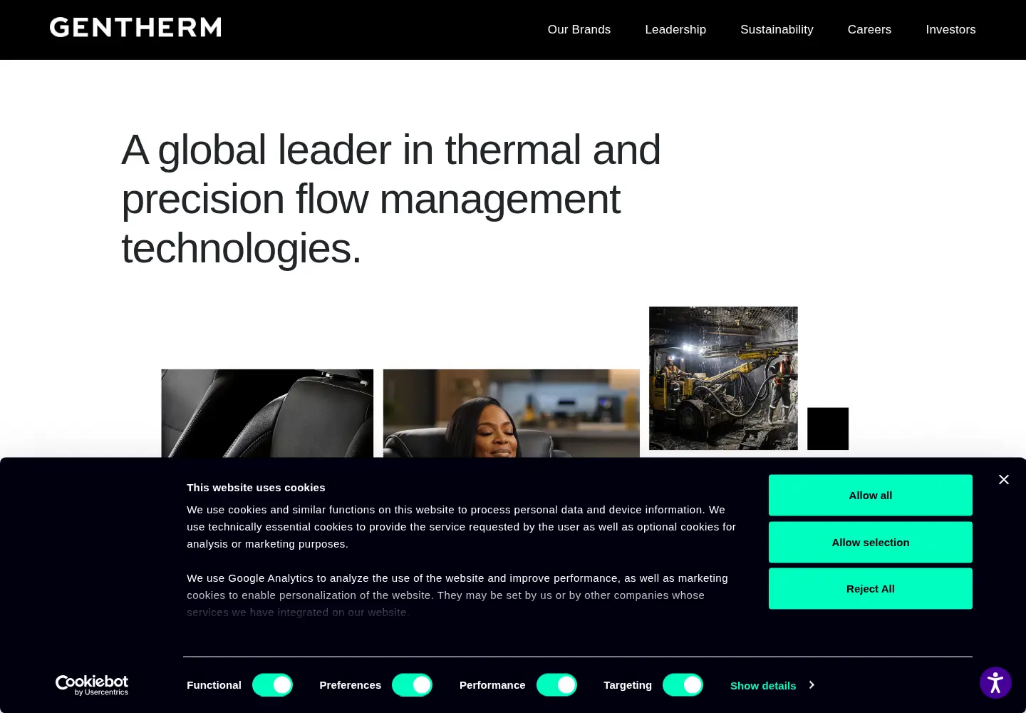 Captured homepage of gentherm.com in the current scan