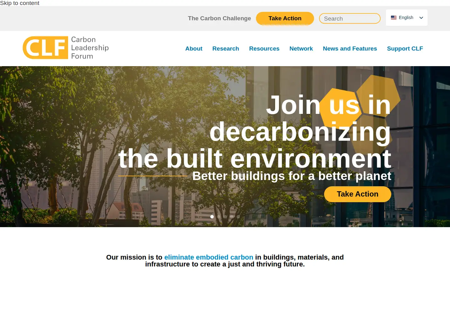 Captured homepage of carbonleadershipforum.org in the current scan