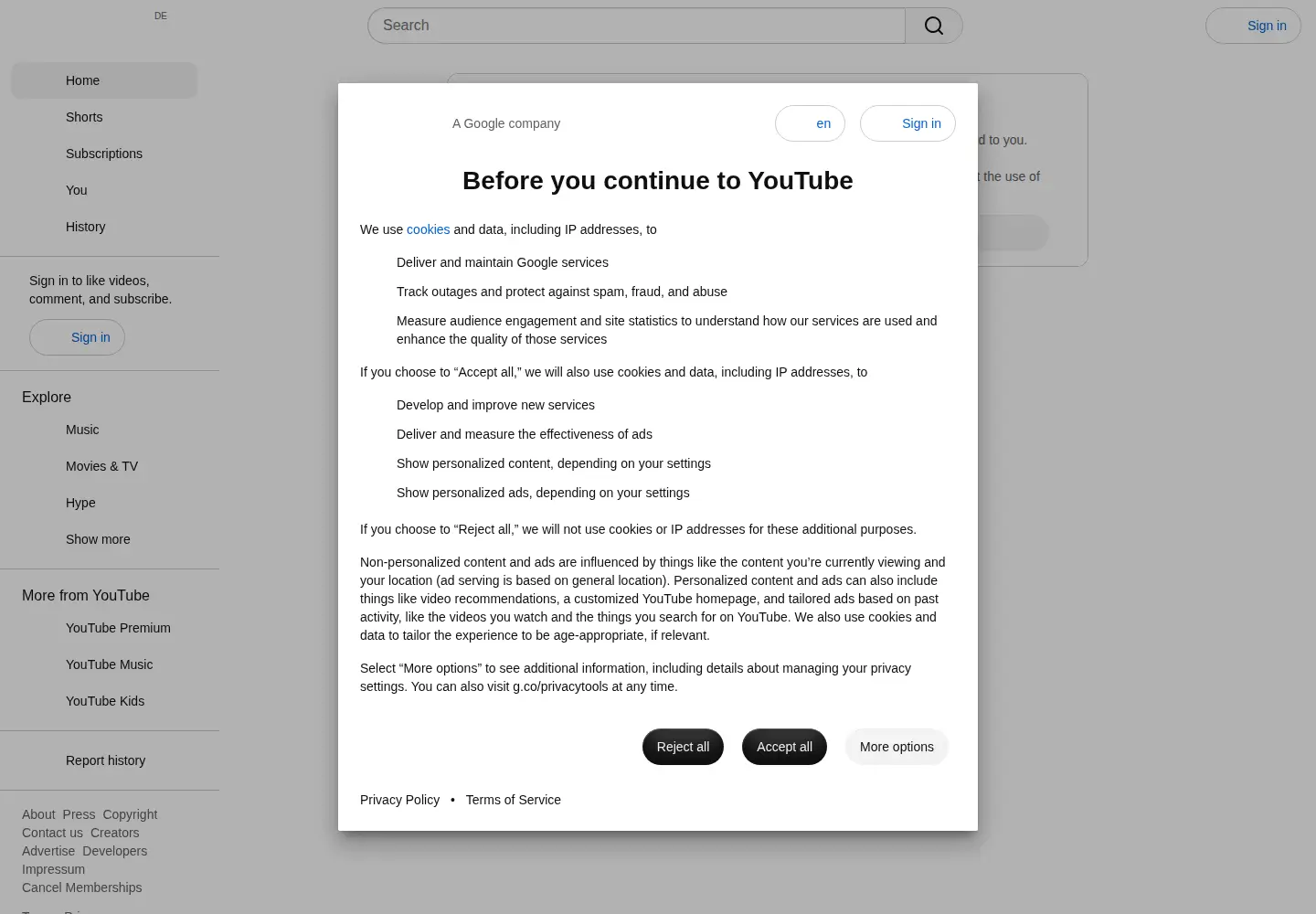Captured homepage of youtubego.com in the current scan
