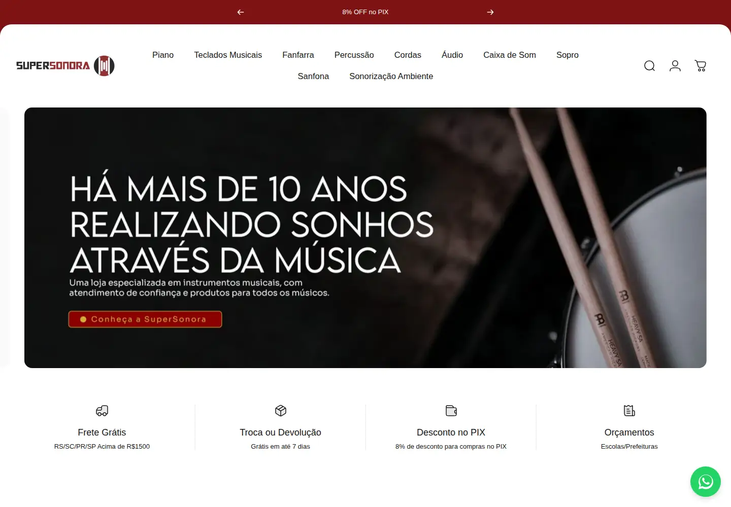 Screenshot of supersonora.com.br