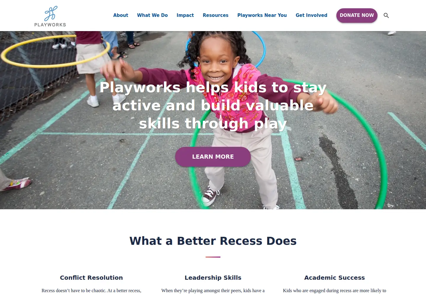 Screenshot of playworks.org