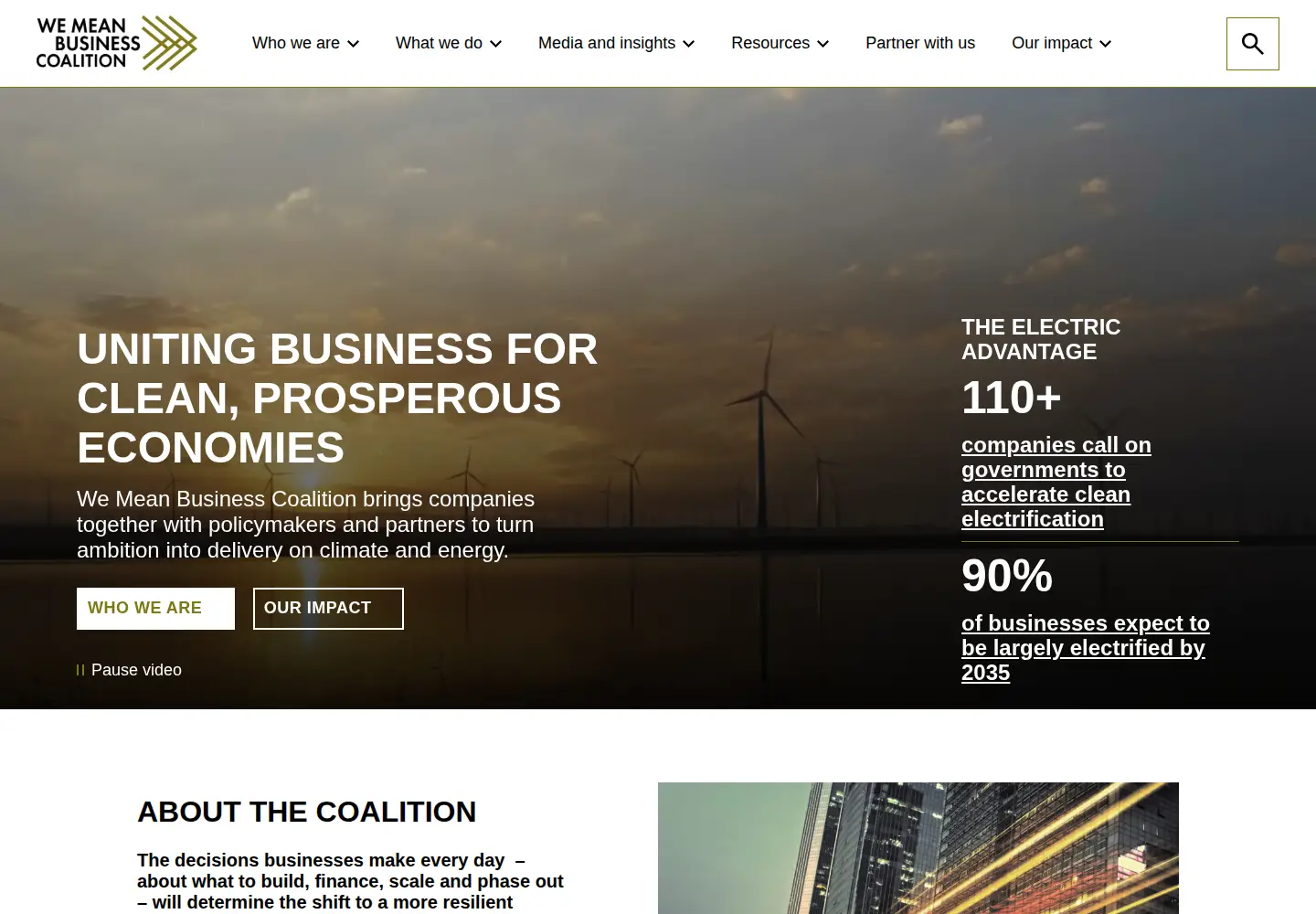 Captured homepage of wemeanbusinesscoalition.org in the current scan