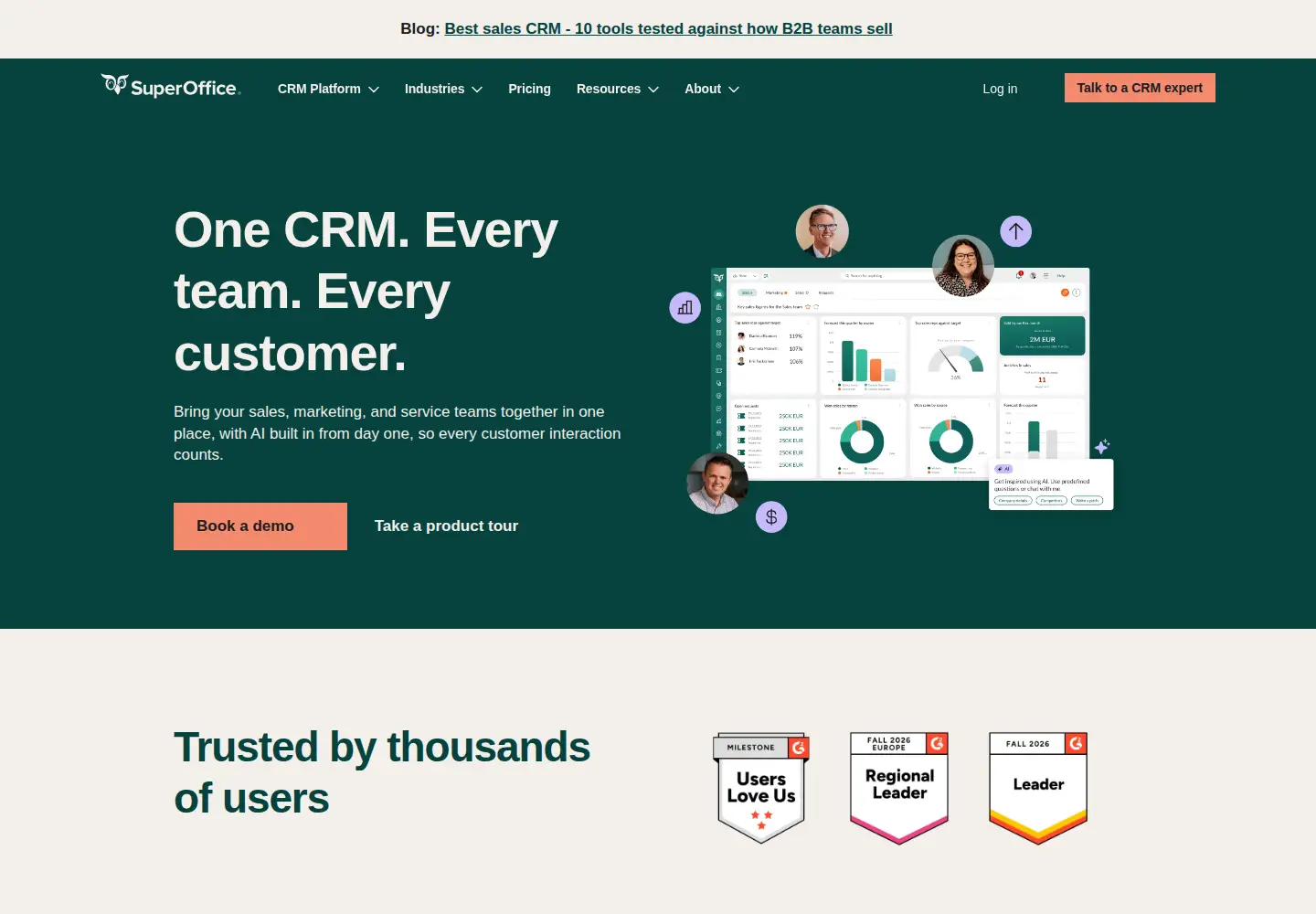 Screenshot of superoffice.com