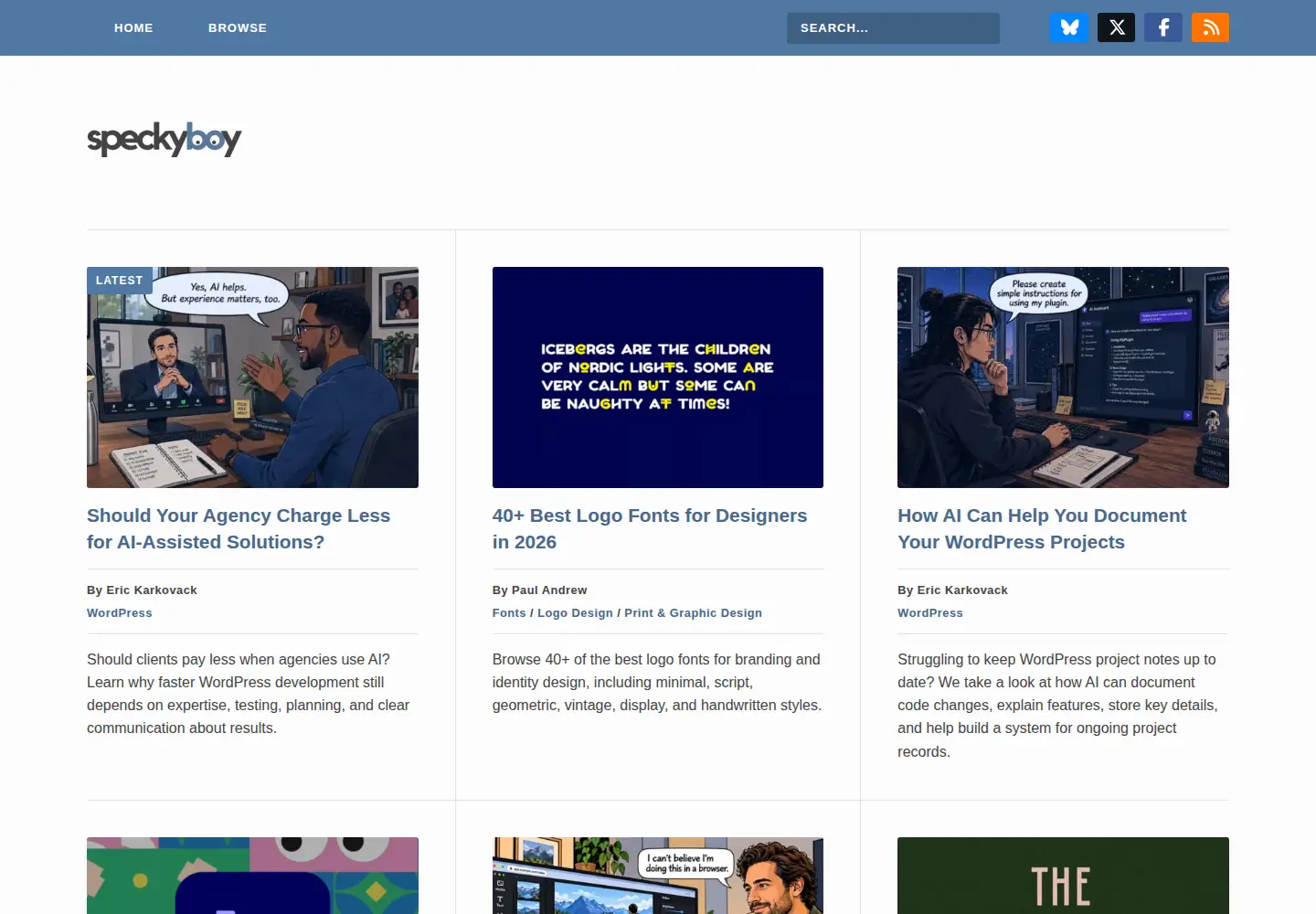 Screenshot of speckyboy.com