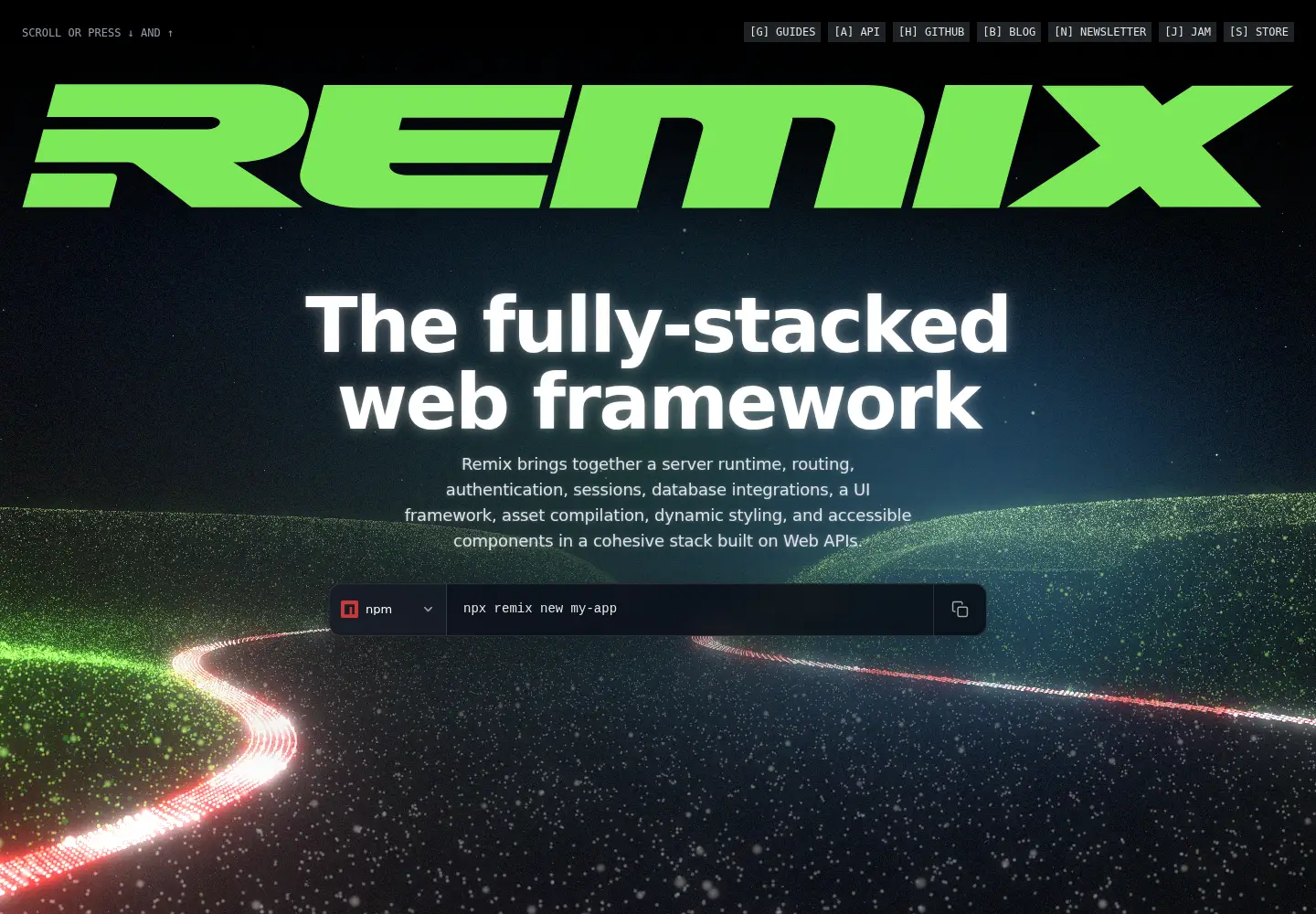 Captured homepage of remix.run in the current scan
