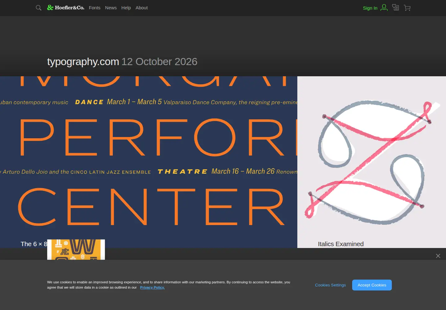 Captured homepage of typography.com in the current scan