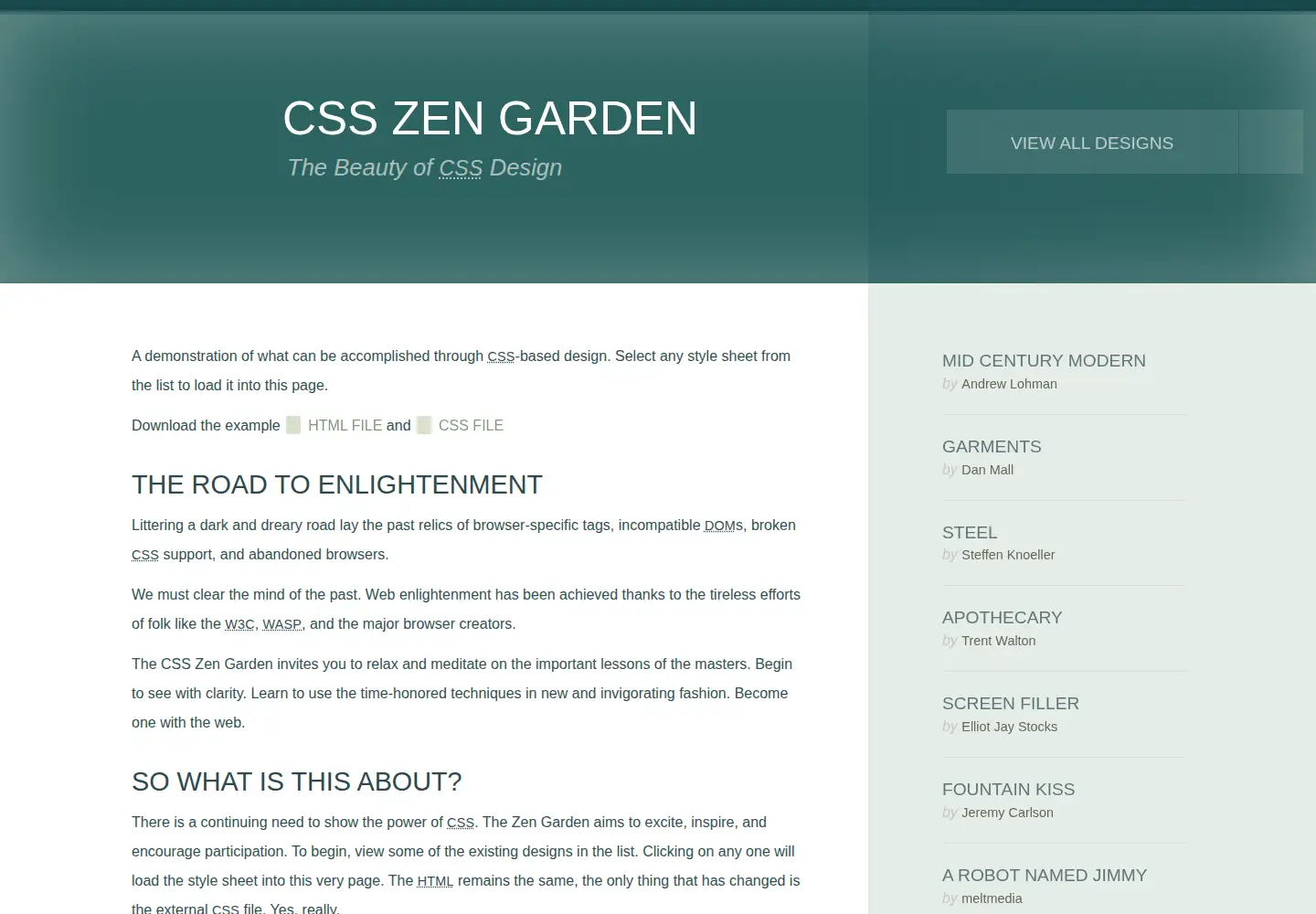 Screenshot of csszengarden.com