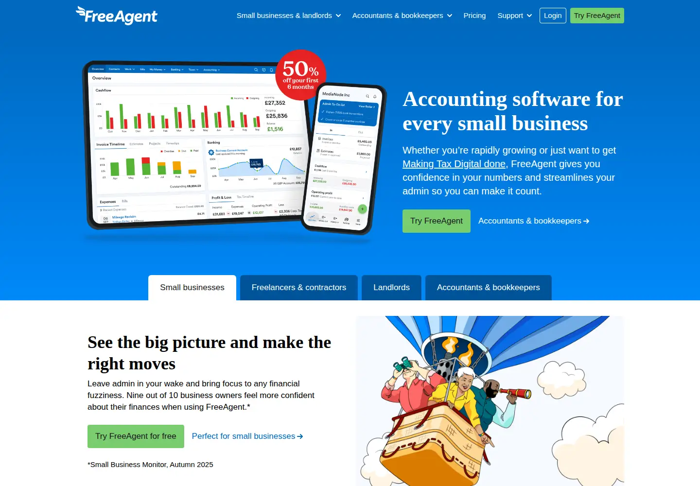 Screenshot of freeagent.com