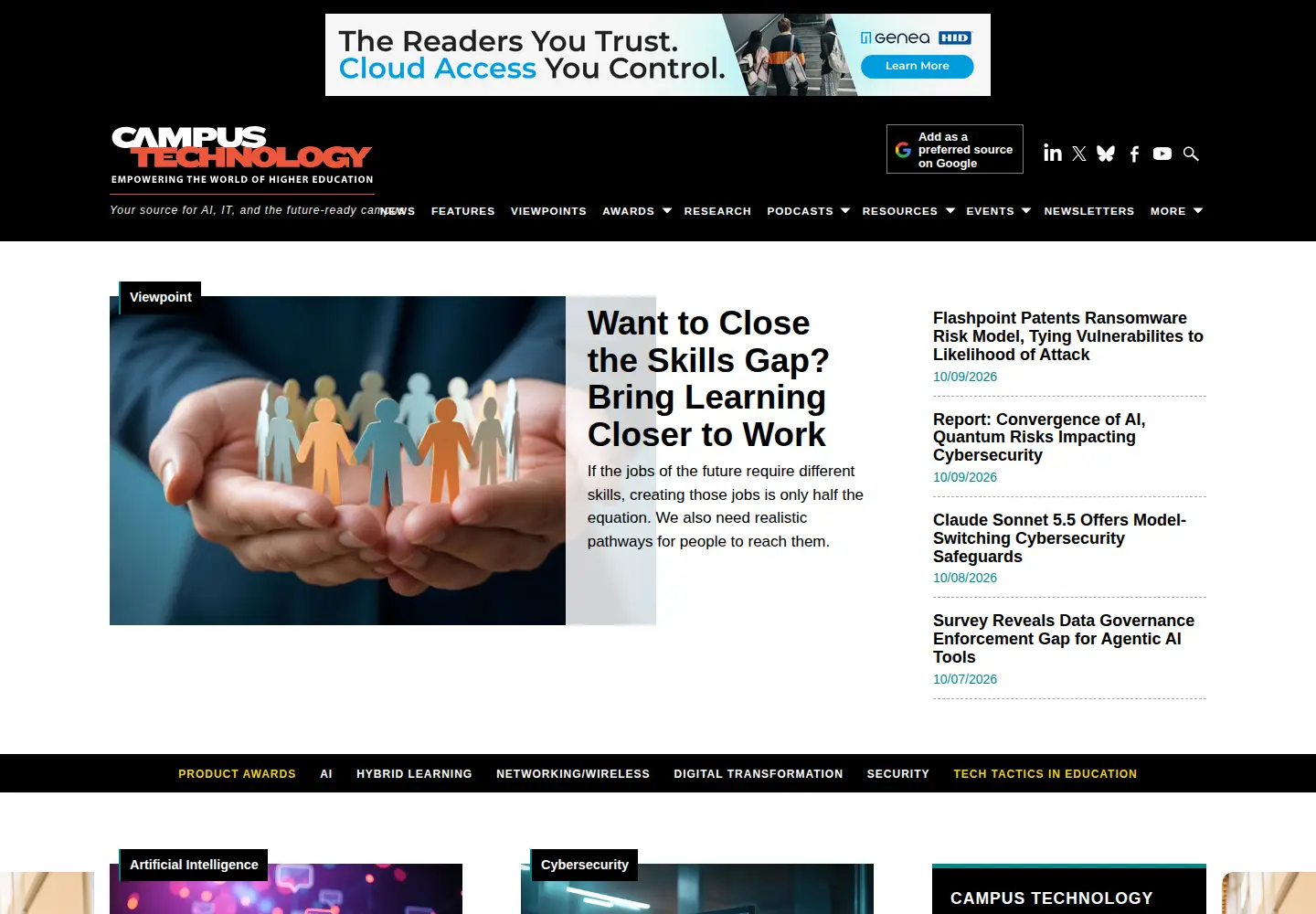 Screenshot of campustechnology.com